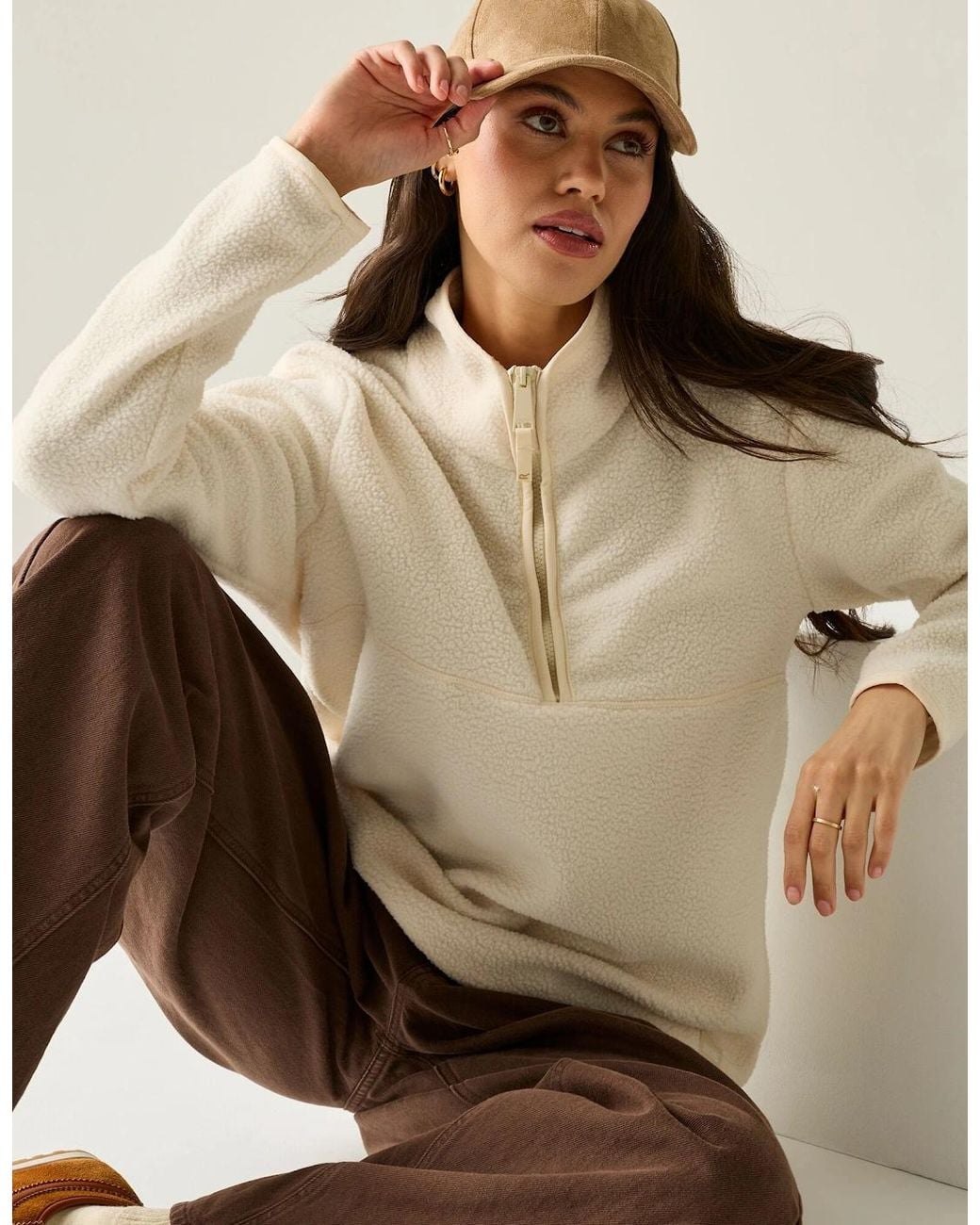 Regatta White Ladies Frankie Borg Half Zip Fleece