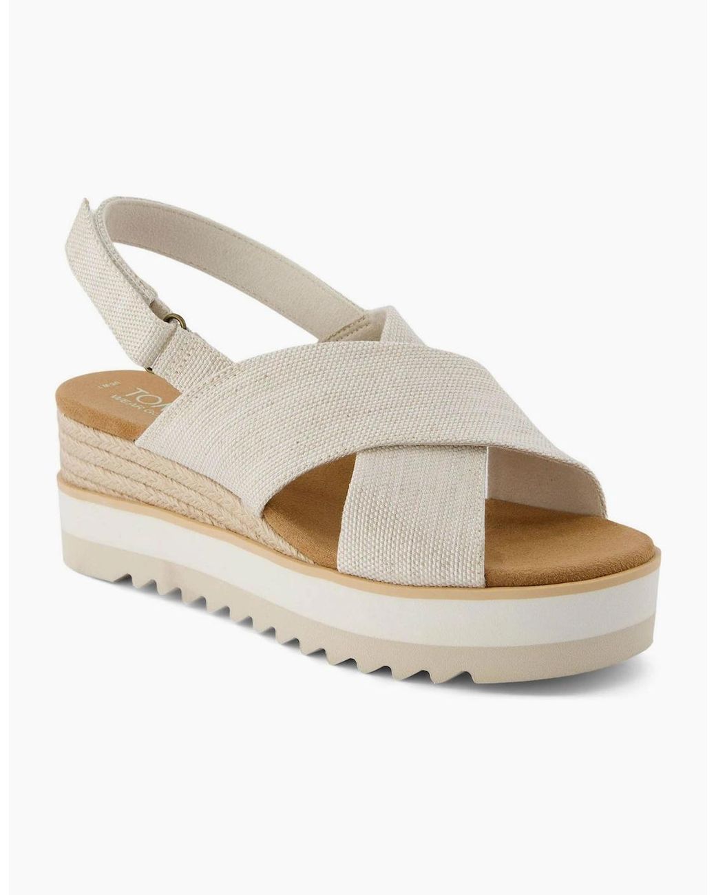 TOMS Natural Diana Crossover Low Heel Open Toe Sandals