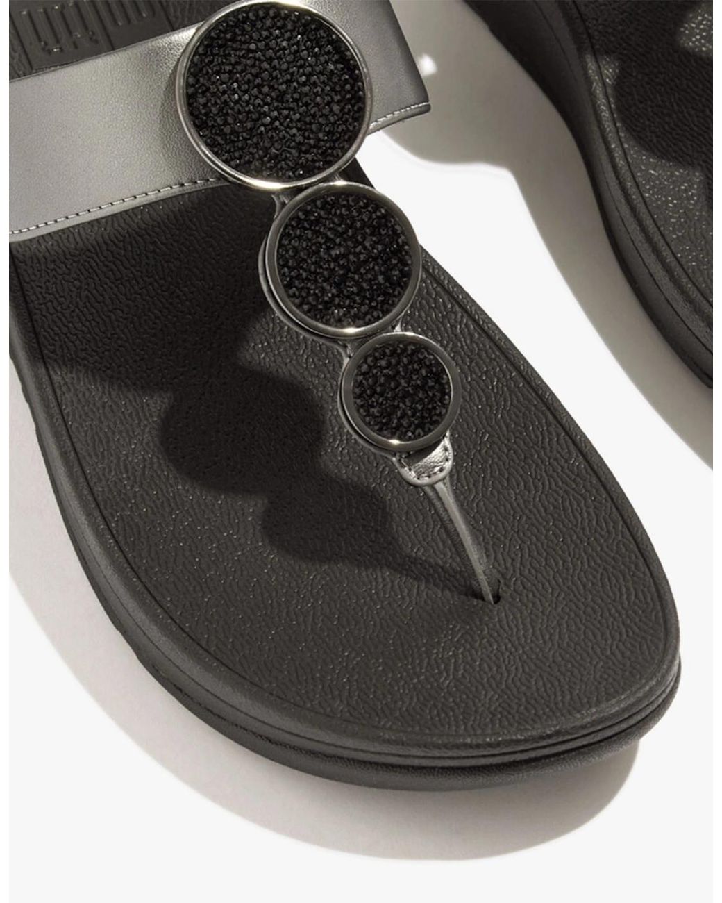 Fitflop Halo Bead-Circle Metallic Toe Post Pewter