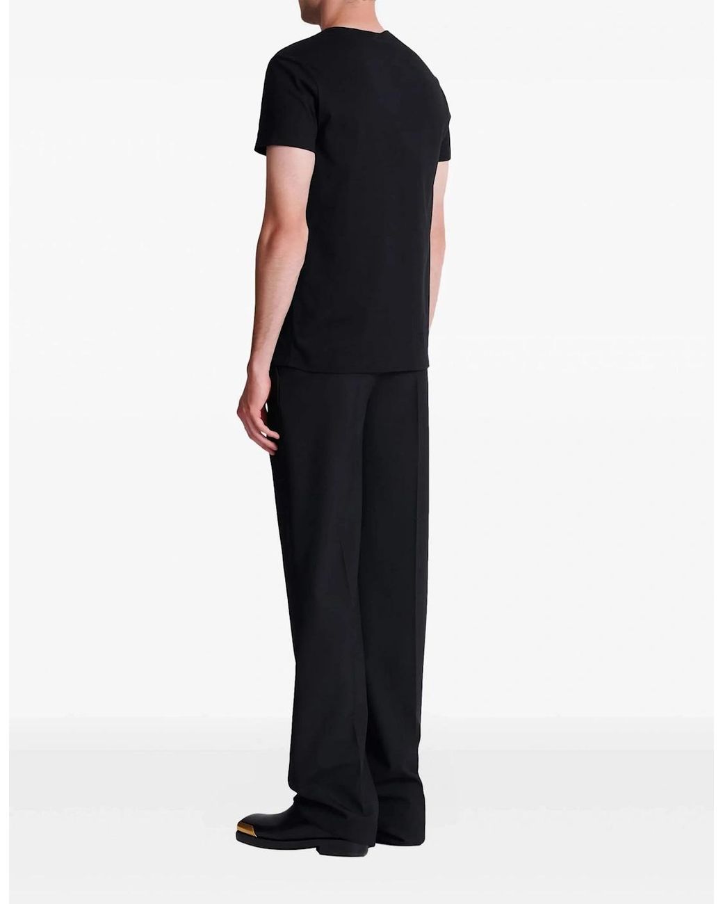 Balmain Black Slim Wings Print T-Shirt for men