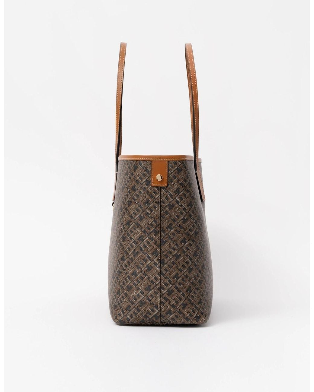 Tommy Hilfiger Brown Th Monoplay Mono Print Tote Bag