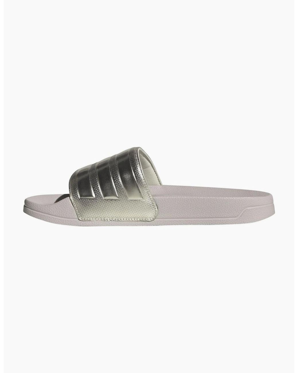 Adidas Metallic Adilette Slides With Three Stripes for men