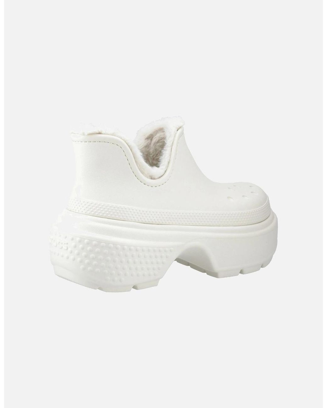 CROCSTM White Stomp Shorty Synthetic Linen Boots