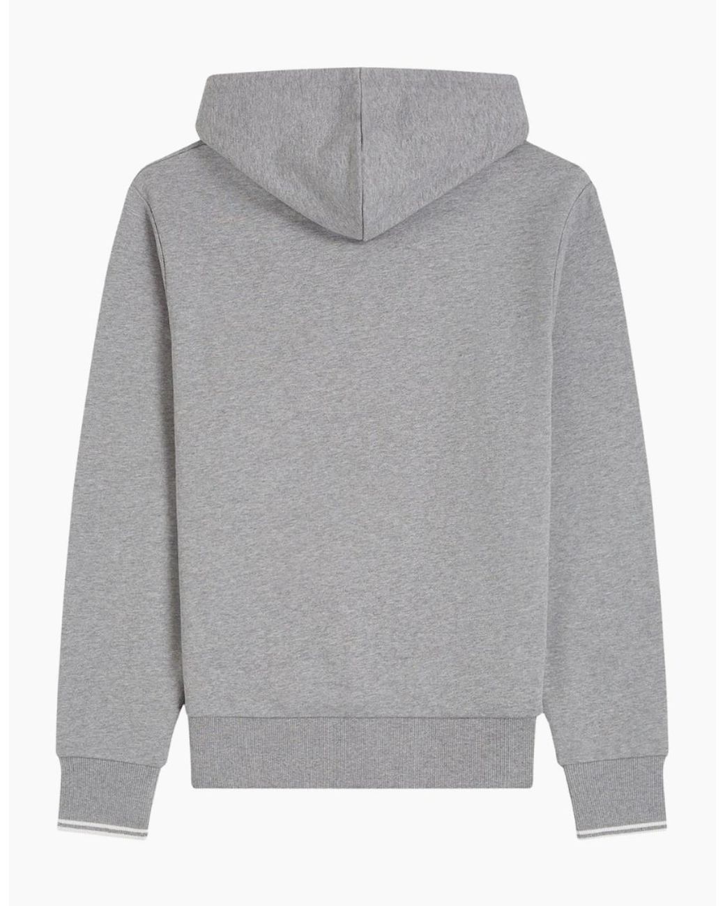 Fred Perry Gray Tipped Marl Hoodie for men