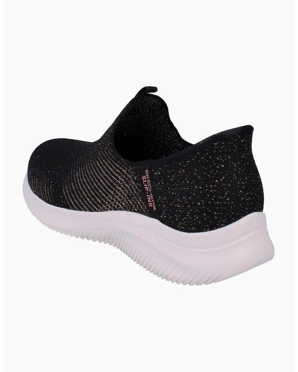 Skechers Black Hands Free Slip-Ins Ultra Flex 4.0 Midnight Sparkle Shoes 150805 Trainers Bkrg