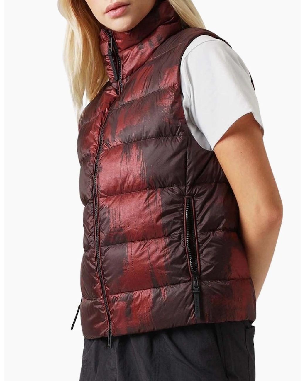 Belstaff Purple Abstract Laurel Lava Gilet Down Jacket