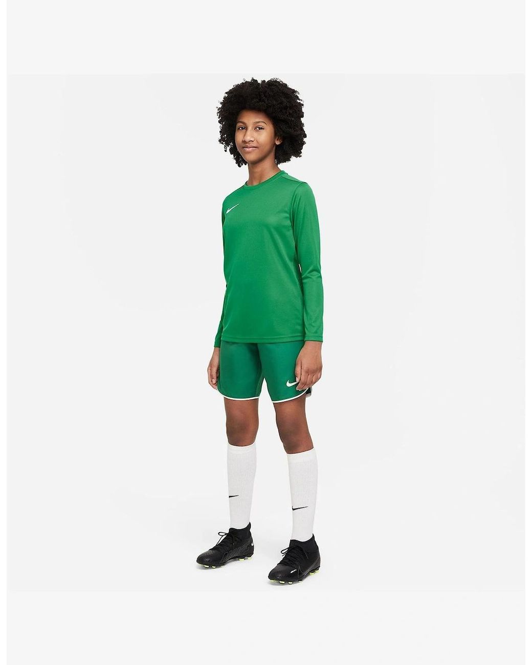 Nike Green Laser V Athletic Shorts With Notch Hem