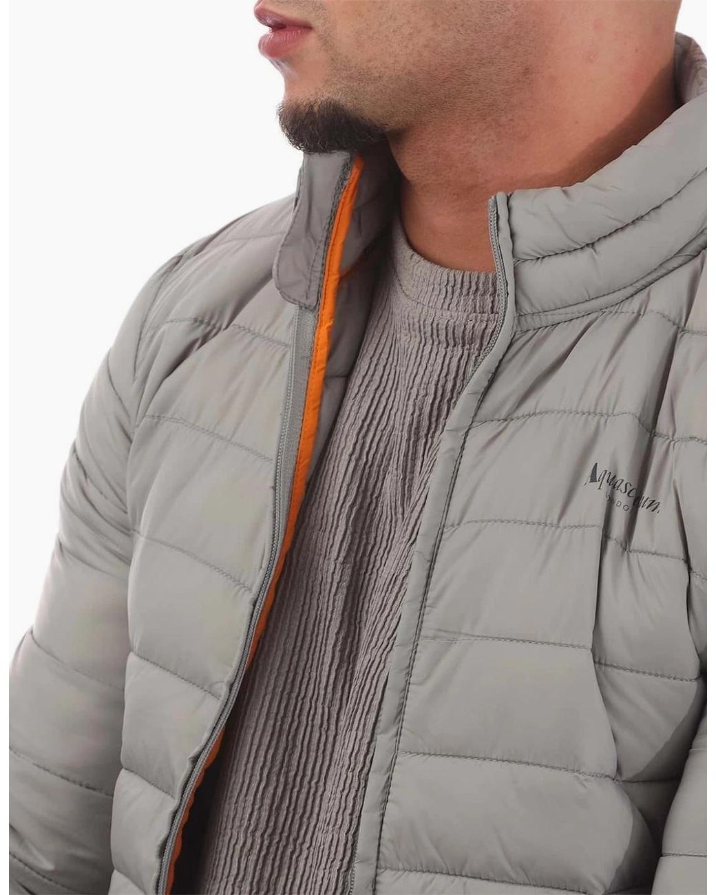Aquascutum Gray Puffer Jacket for men