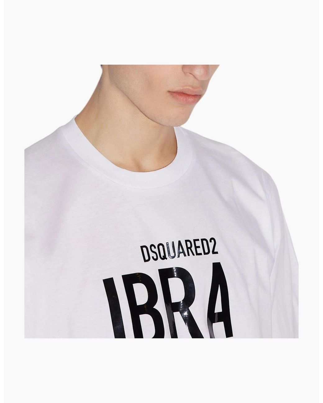 DSquared² White T Shirts Shorts Sleeve Crew Neck Graphic Print Casual Cotton New for men