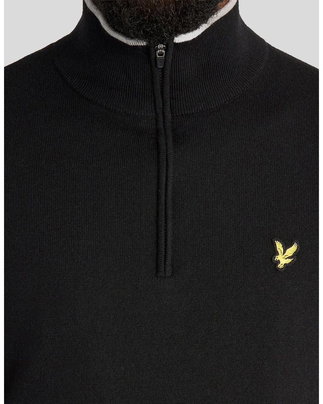 Lyle & Scott Black Windbreaker 1/4 Zip Jumper for men