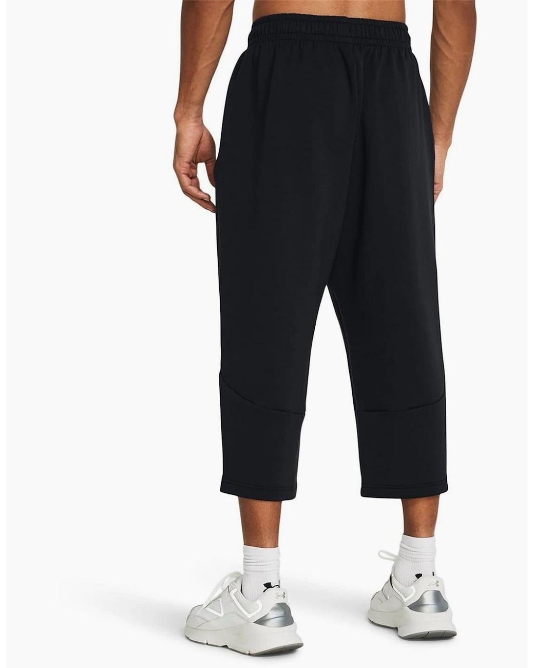 Under Armour Blue Fleece Solid Patterned Baggy Sweatpants for men