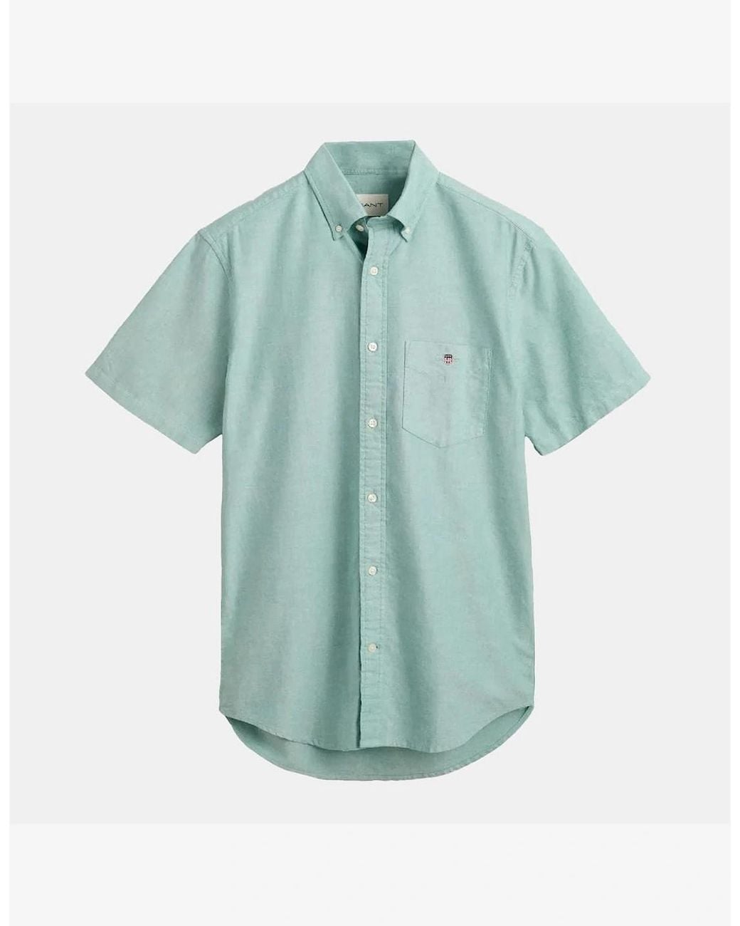 Gant Blue Regular Fit Short Sleeve Oxford Shirt for men
