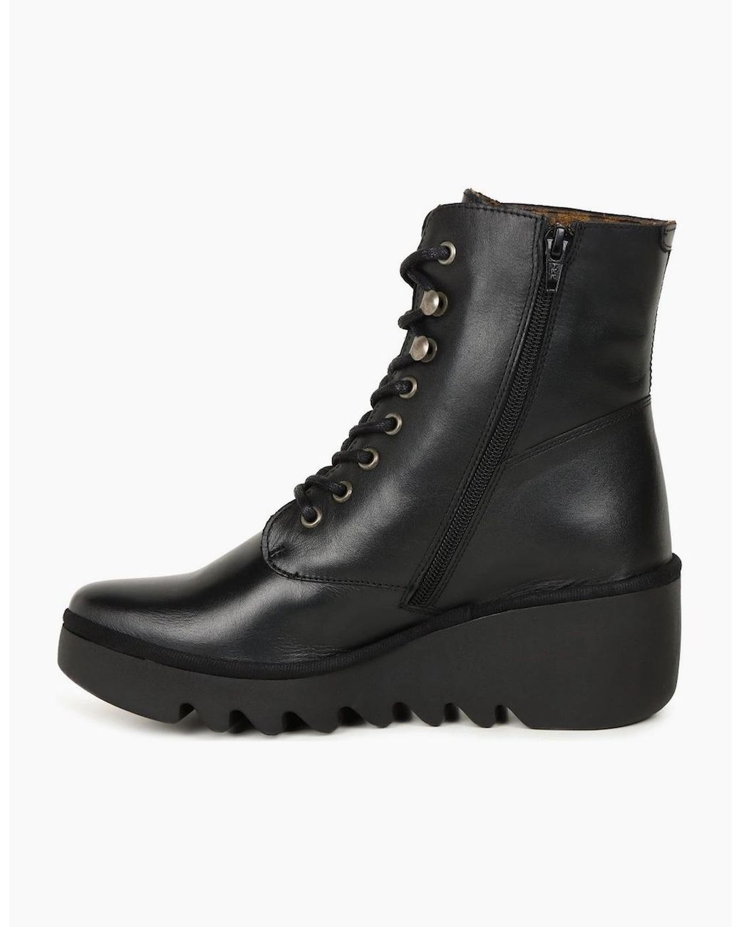 Fly London Black Birr Wedge Heel Boots