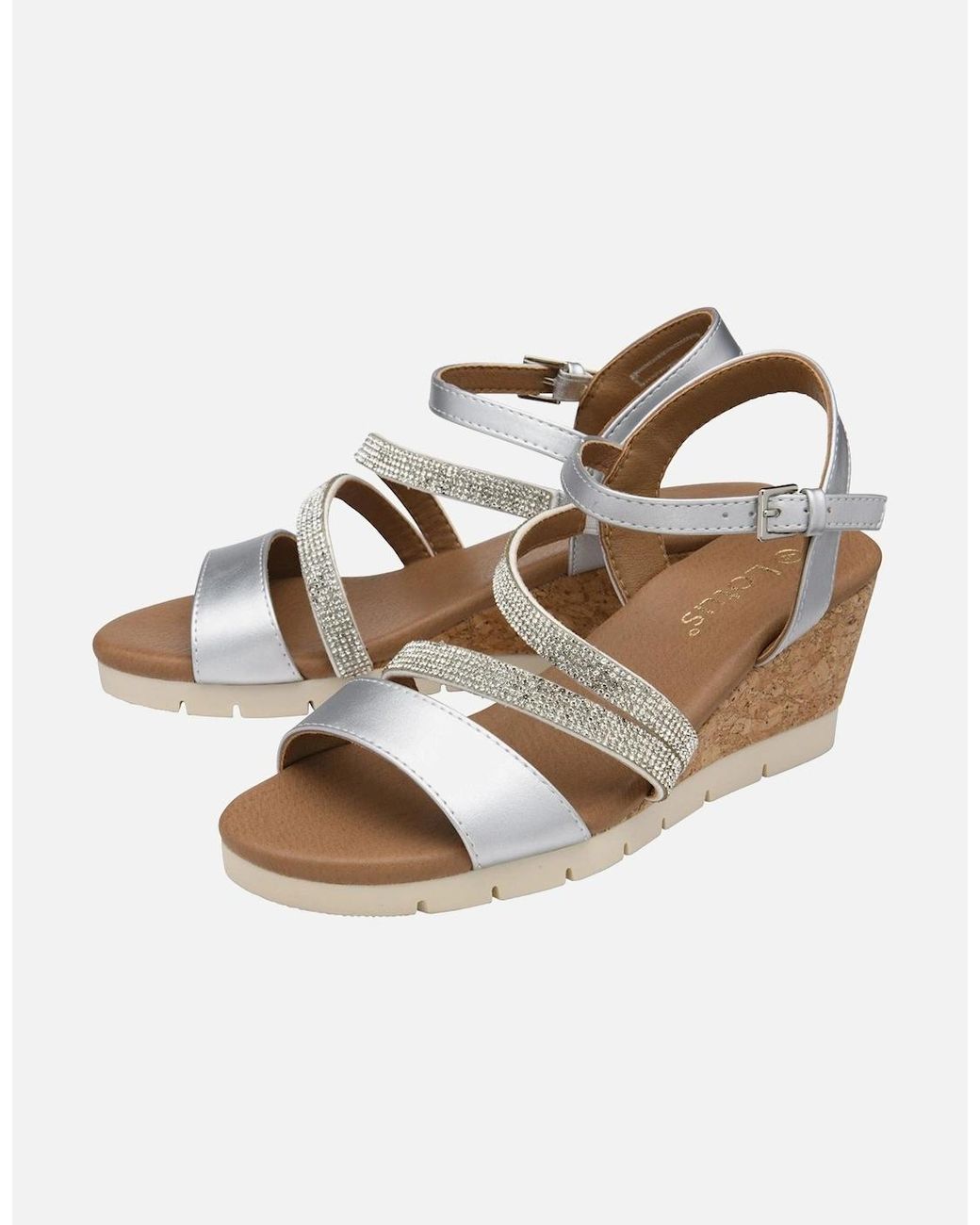 Lotus Metallic Goldie Wedge Sandals
