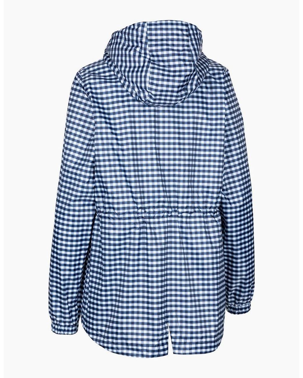 Trespass Blue Niggle Hooded Relaxed Fit Rain Jacket