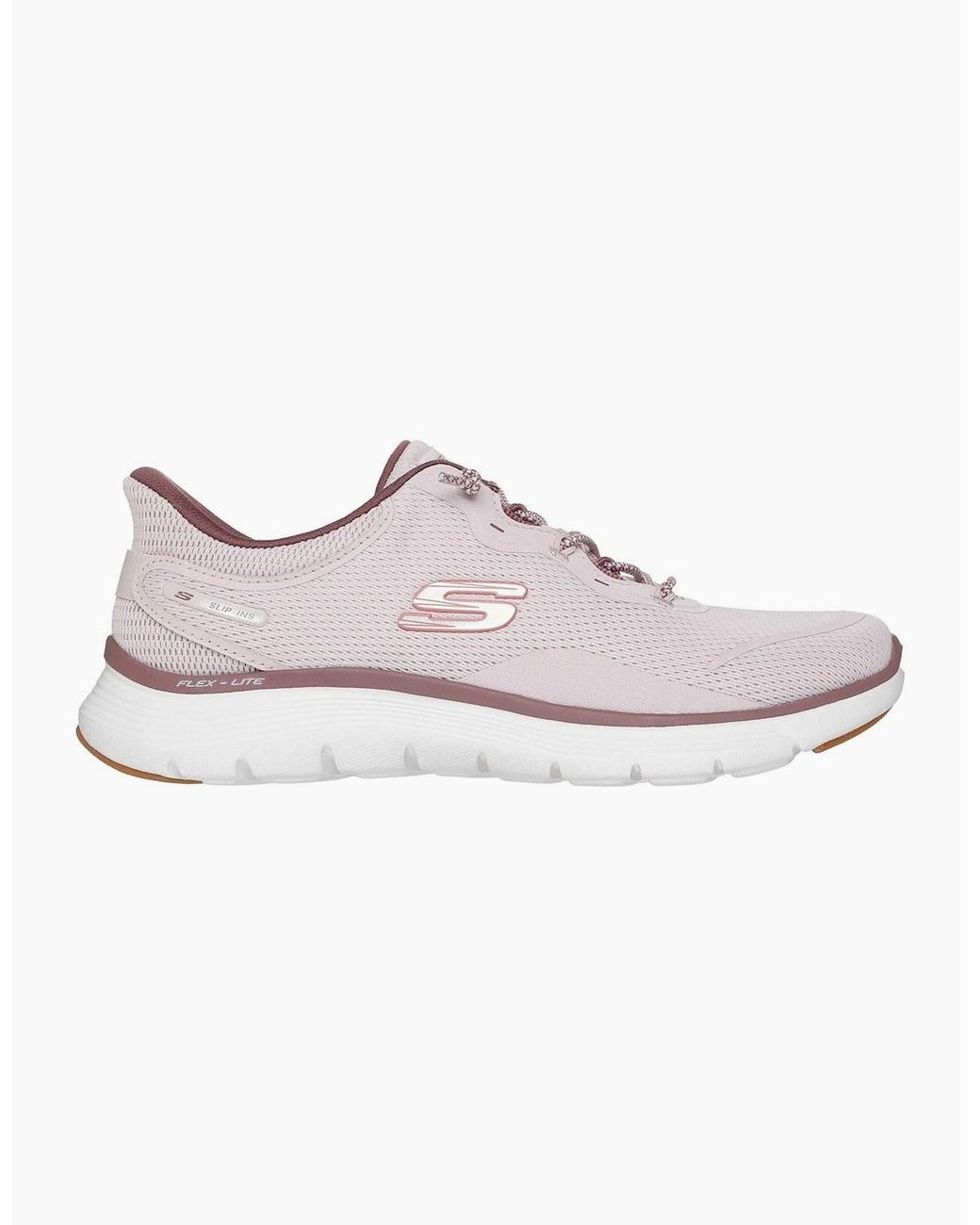 Skechers Gray Flex Appeal 5.0 Easy Breezy Textile Light Mauve Standard Trainers