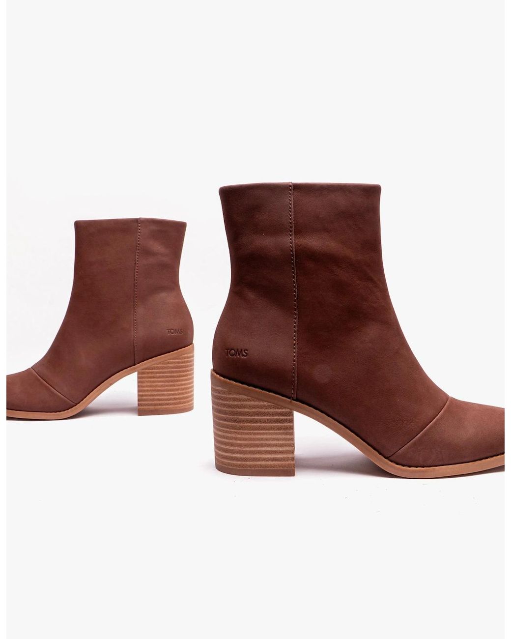 TOMS Red Evelyn Boots Chestnut