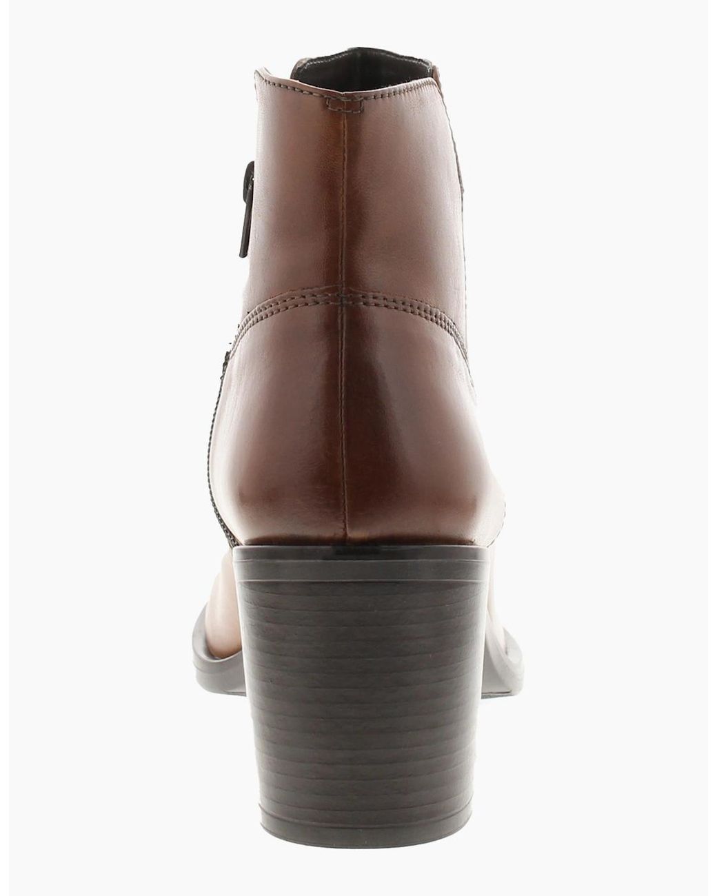 Clarks Brown Ankle Boots Valvestino Lo Dark Tan Leather Zip Fastening Uk Size