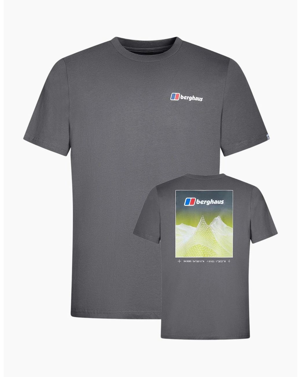Berghaus Blue T Shirt Mount Crew Neck Short Sleeve Cotton Summer Tee for men