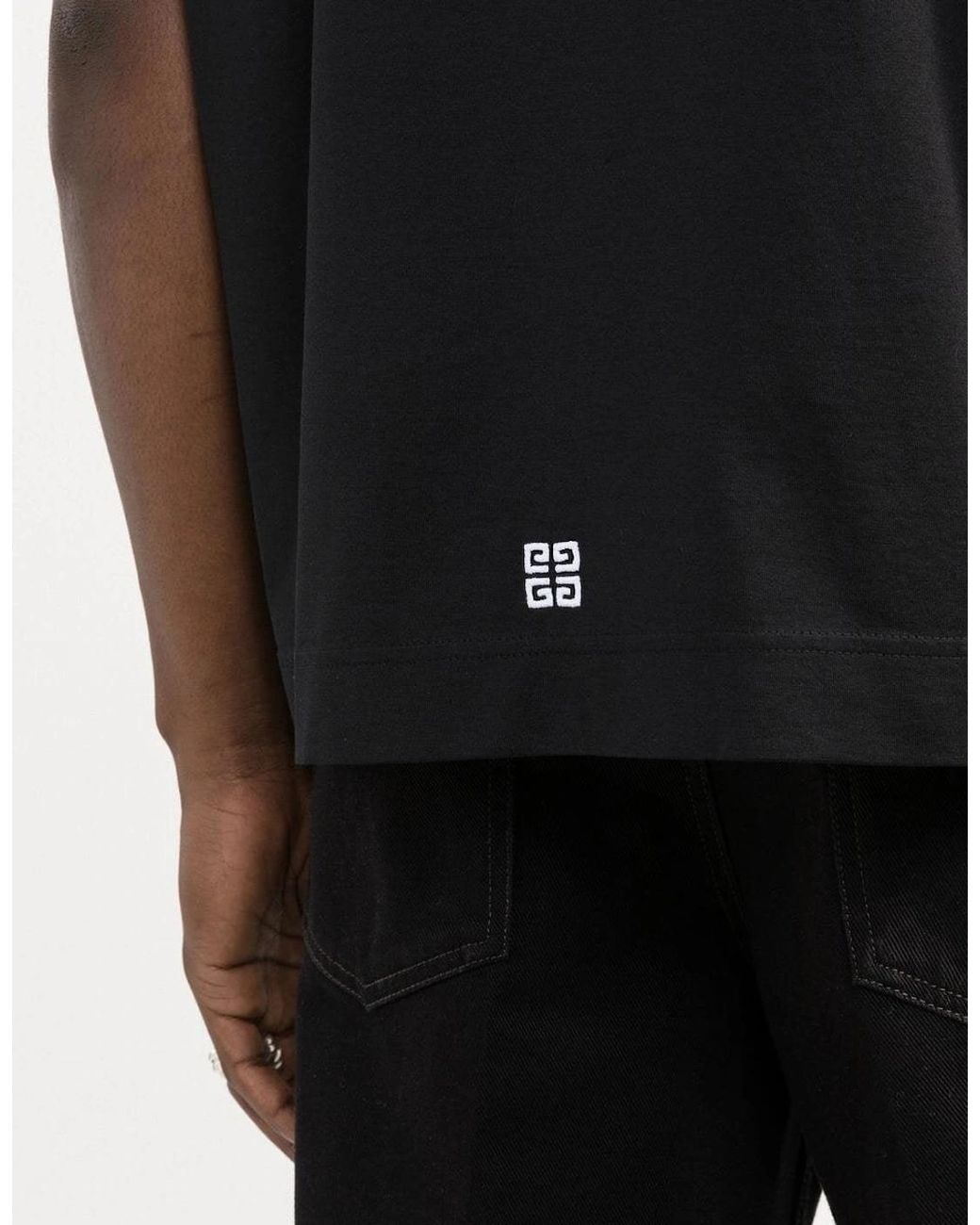 Givenchy Black College Logo-Embroidered T-Shirt for men
