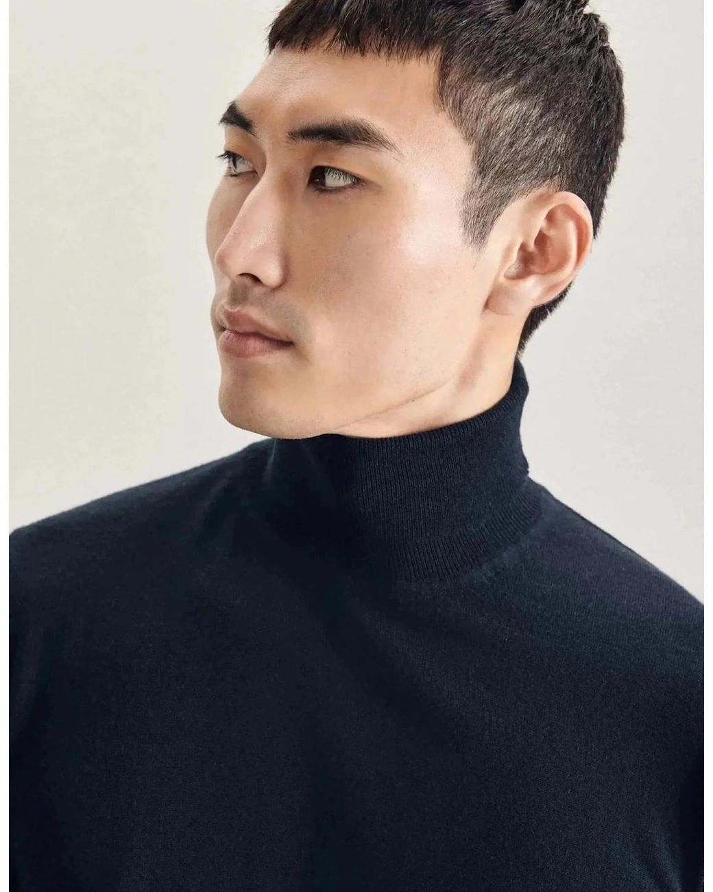 Seidensticker Blue Merino Wool Roll Neck Knit Dark for men
