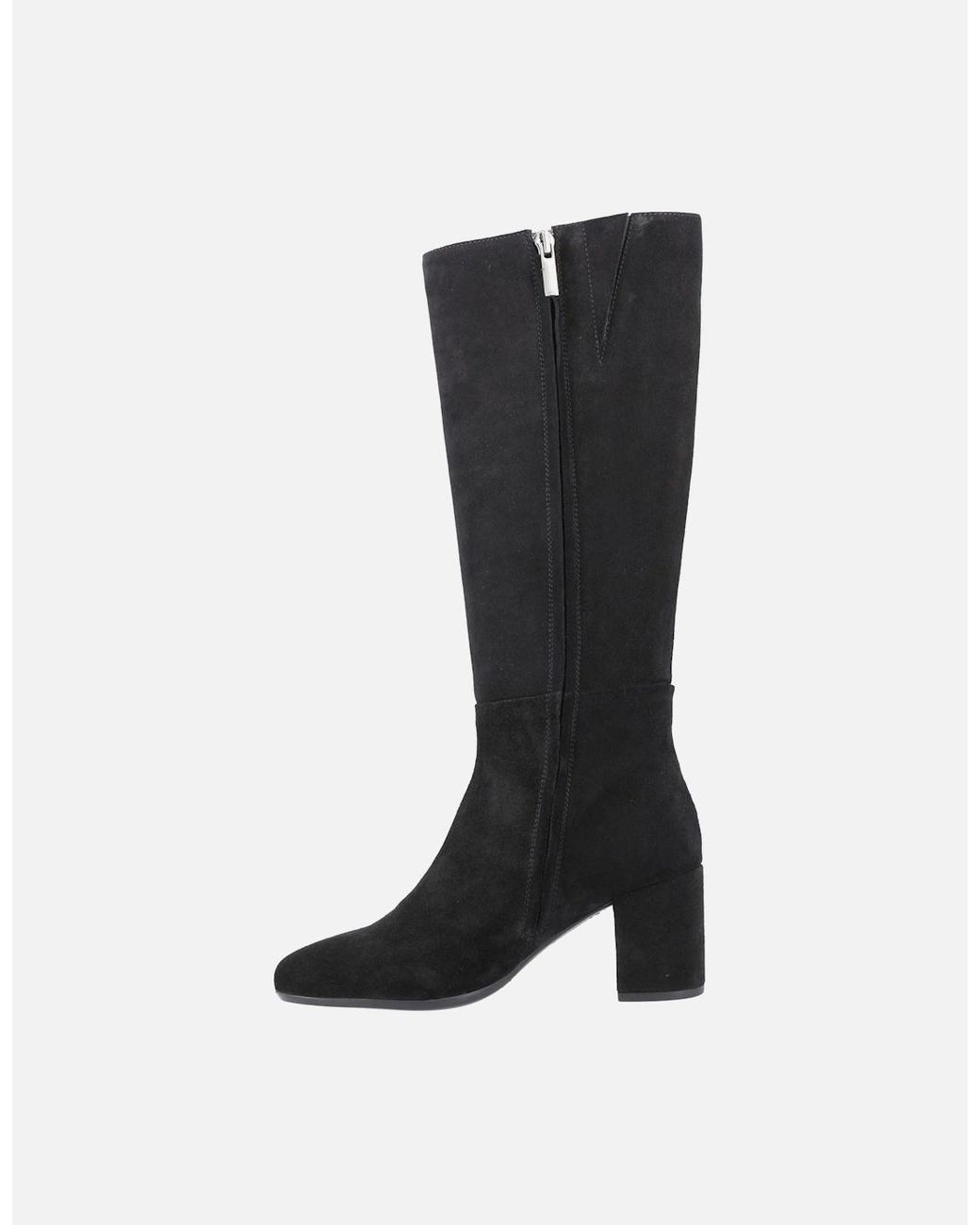 Hush Puppies Black Oprah Suede Heeled Knee High Boots