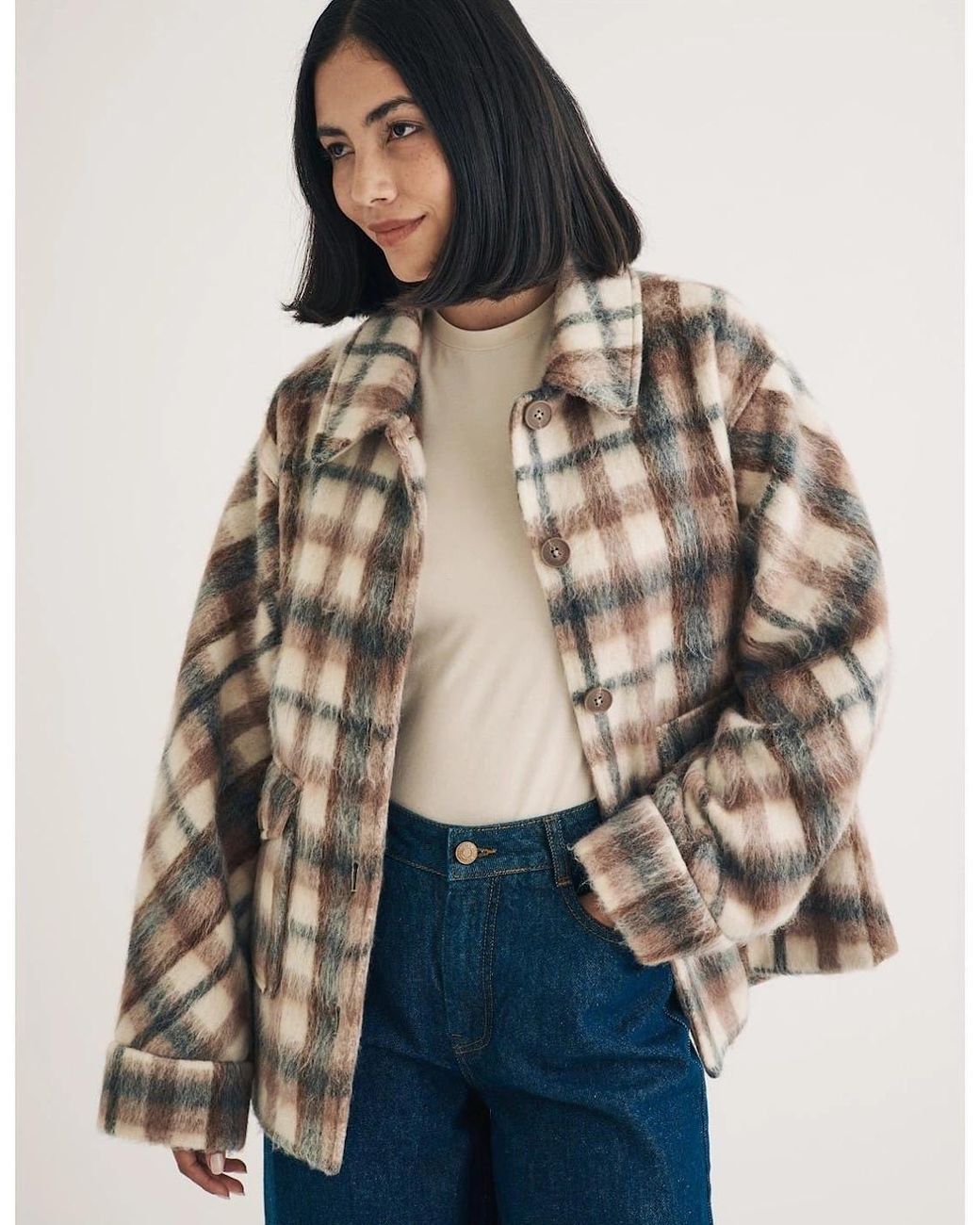 Nobody's Child Brown Pkt Detail Relaxed Fit Long Sleeve Shirt