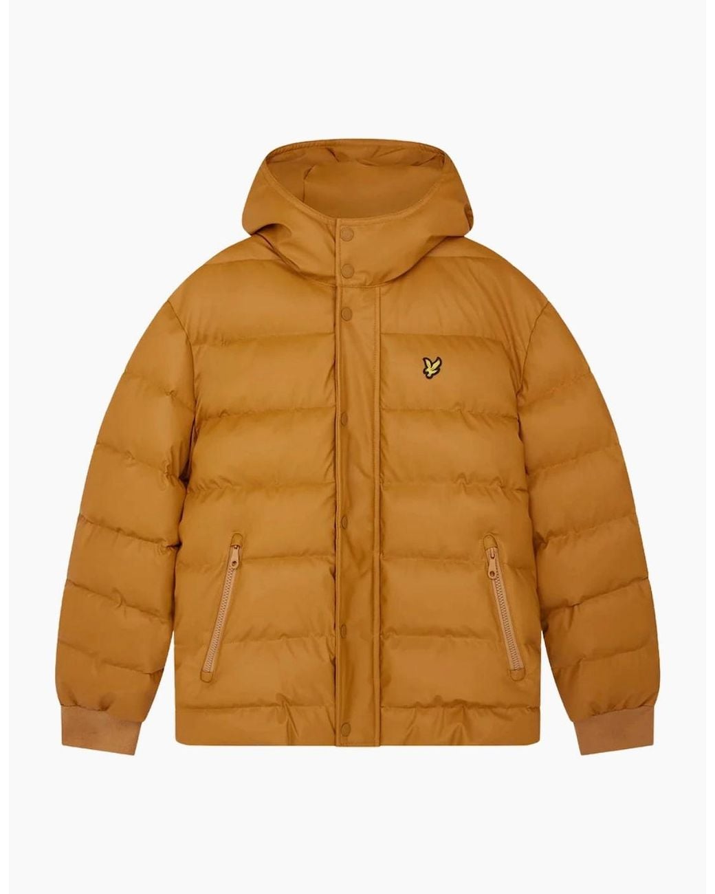Lyle & Scott Brown Lyle & Scott Anniversary Rubberised Puffer Jacket for men