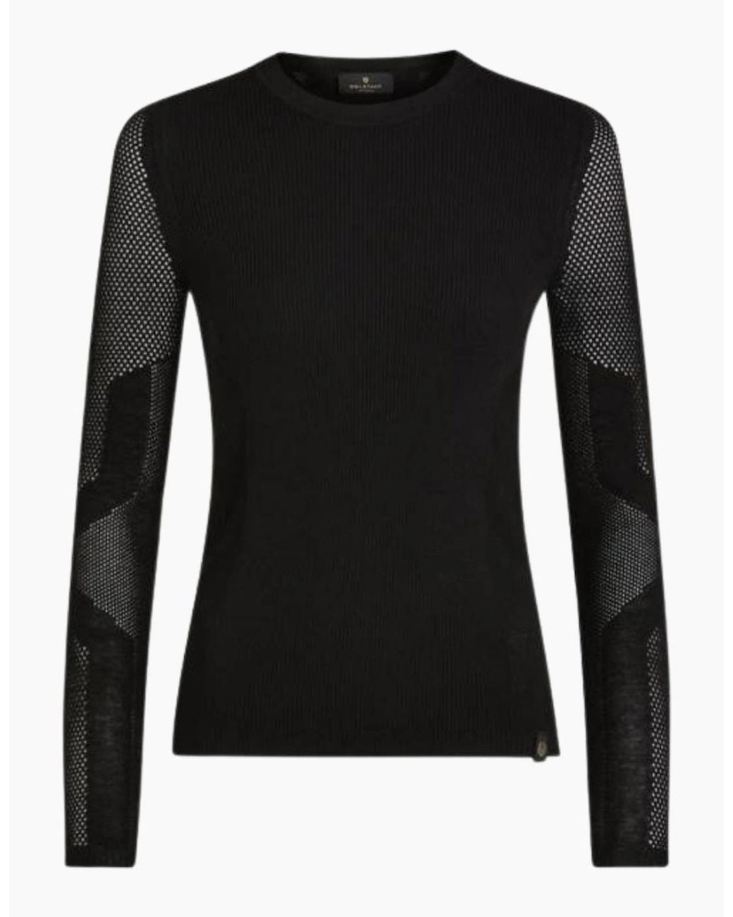 Belstaff Black Kai Crewneck Long Sleeve T-Shirt