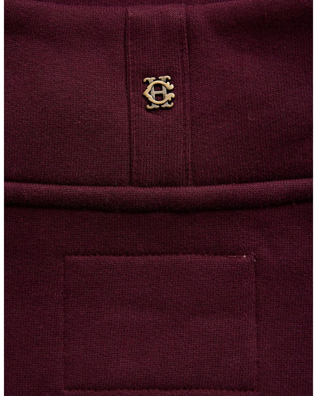 Holland Cooper Red Quarter Zip Sweatshirt Mulberry for men