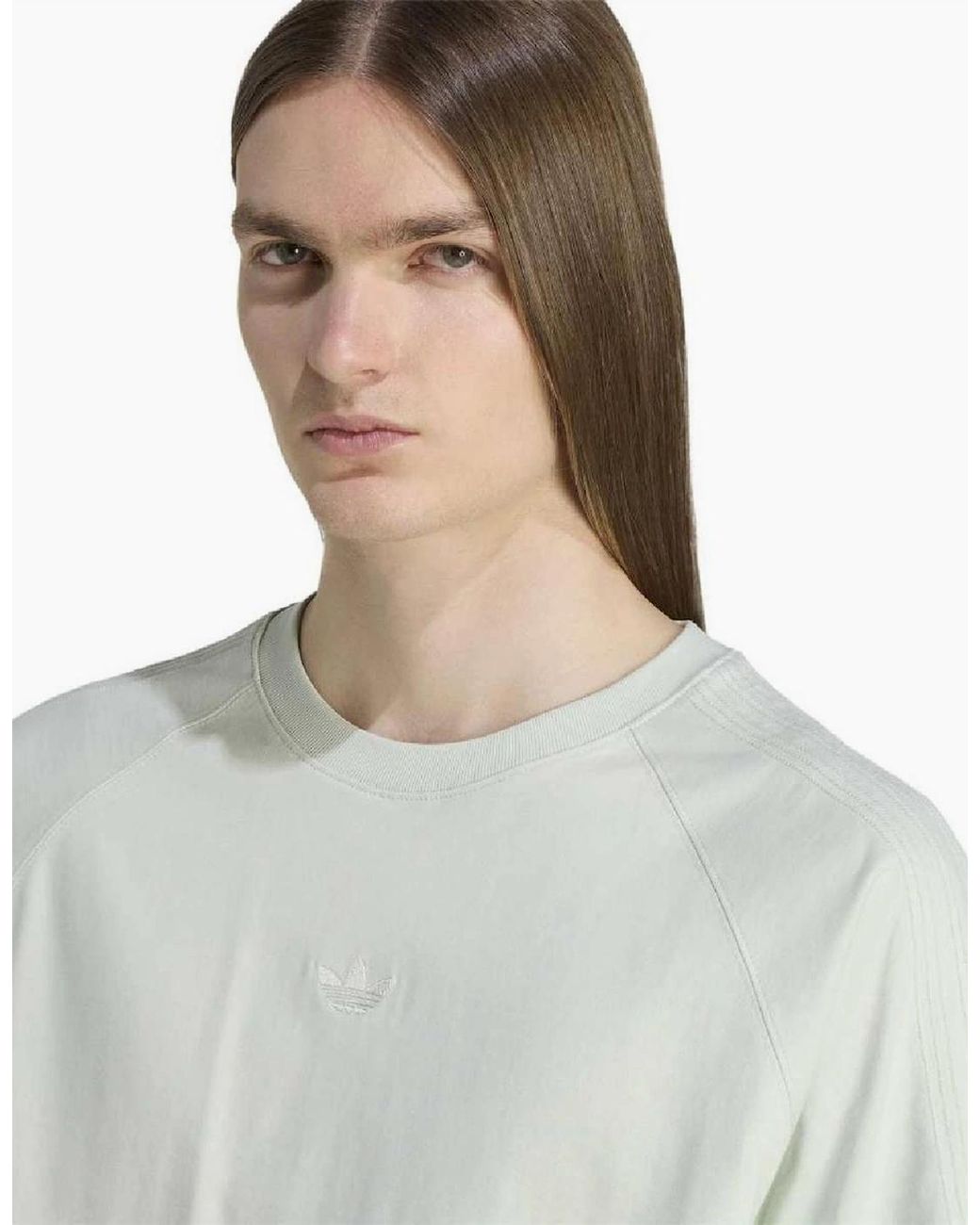 Adidas Originals White Crew Neck Raglan Sleeve Jersey T-Shirt for men