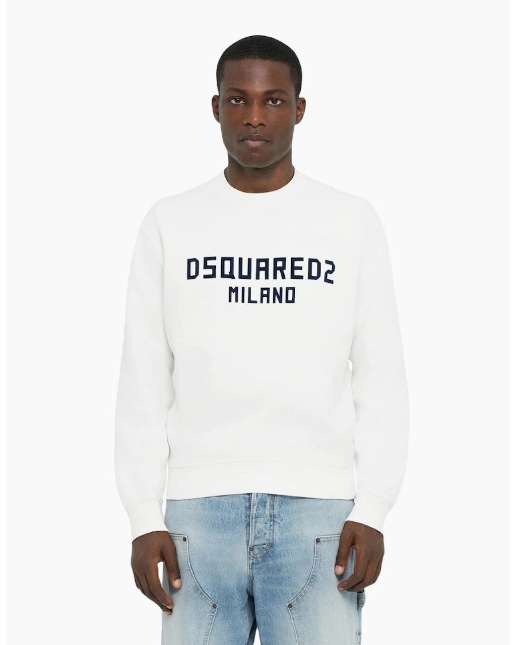 DSquared² White Cool Fit Milano Crew Neck Jumper for men