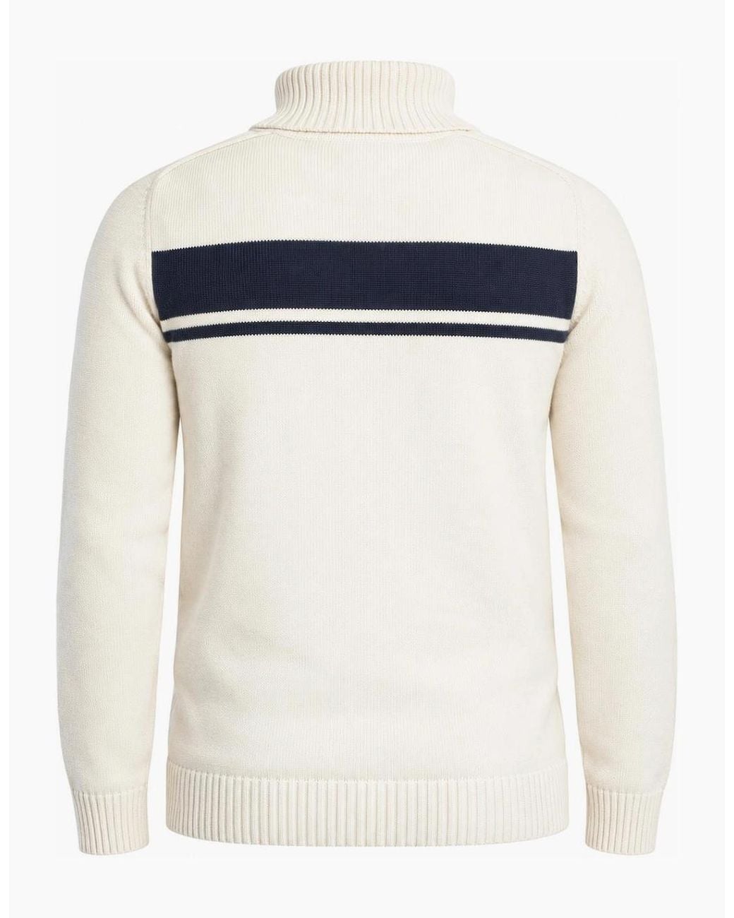 Sergio Tacchini White Damarindo Knitted Turtle Neck Jumper Maritime/Gardenia for men