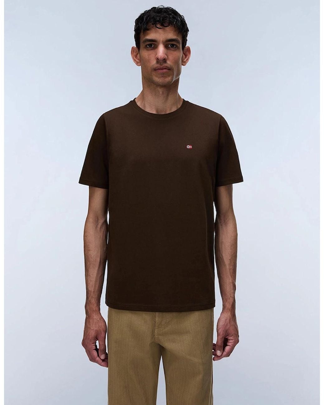 Napapijri Brown Salis Jersey Short Sleeve T-Shirt for men