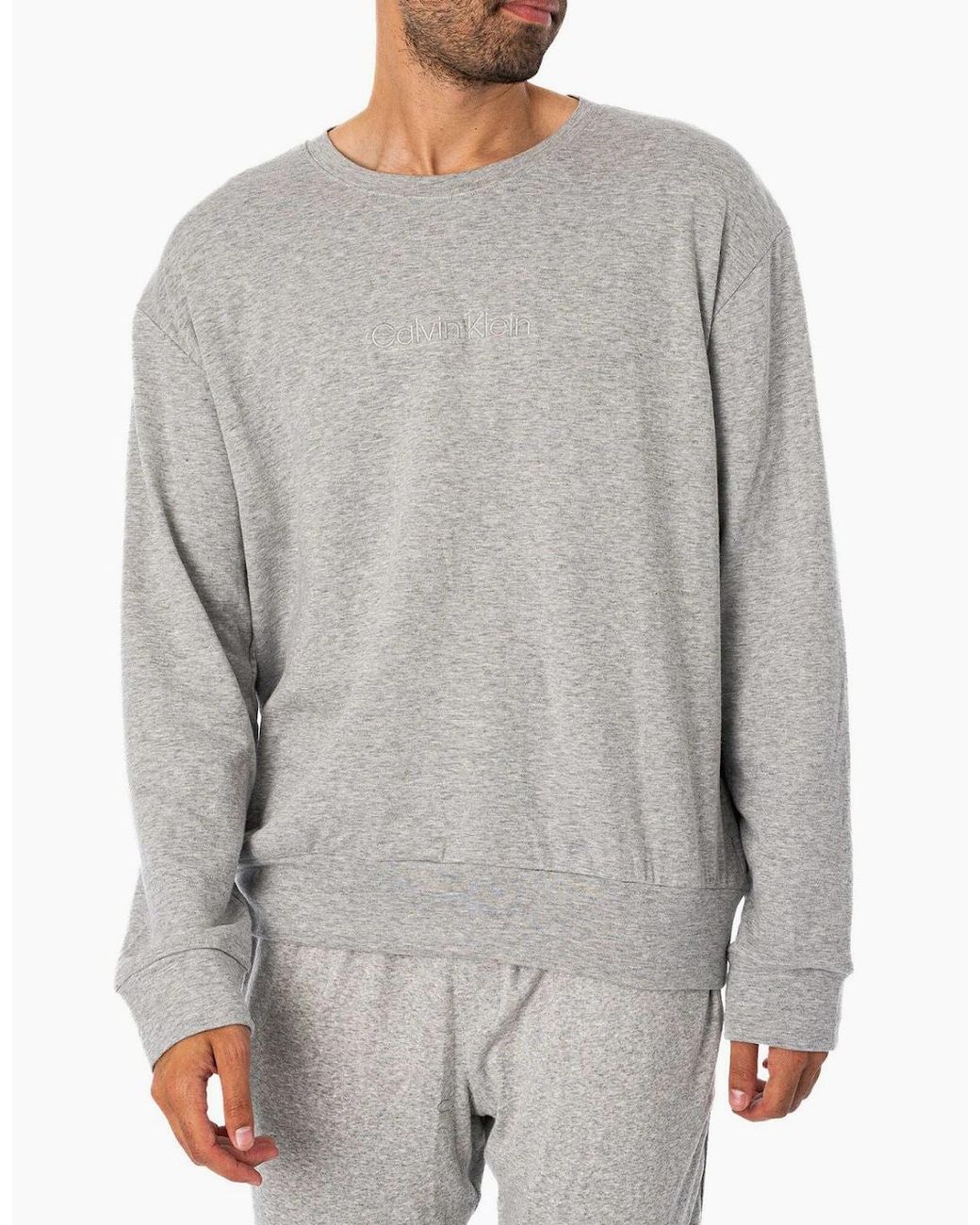 Calvin Klein Gray Modern Terry Sweatshirt, Heather for men