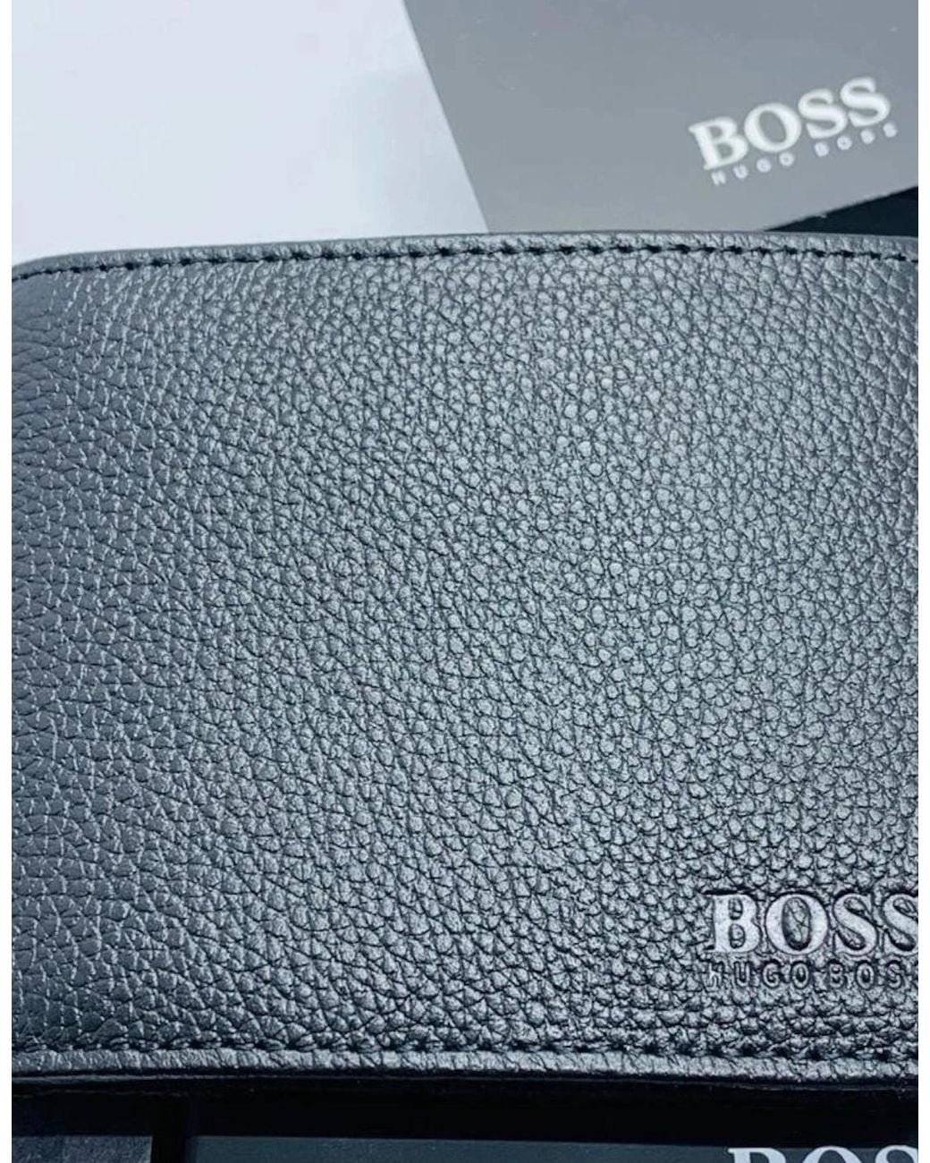 Boss Blue Genuine Leather Wallet Traveller Bifold Credit Card Holder for men