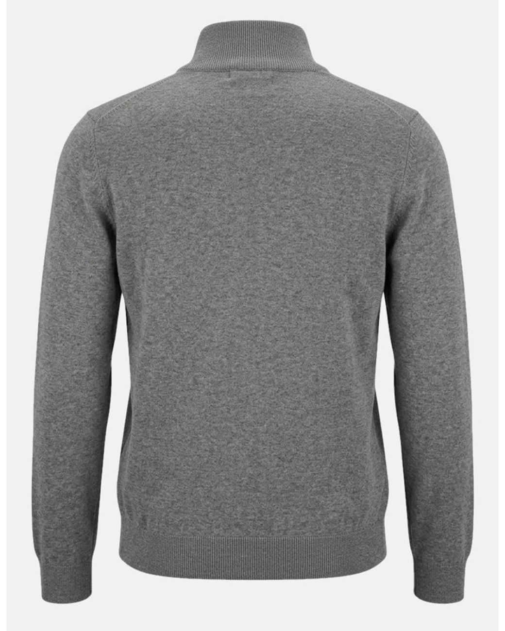 Boss Gray Boss Kanobix Zip Neck Jumper
