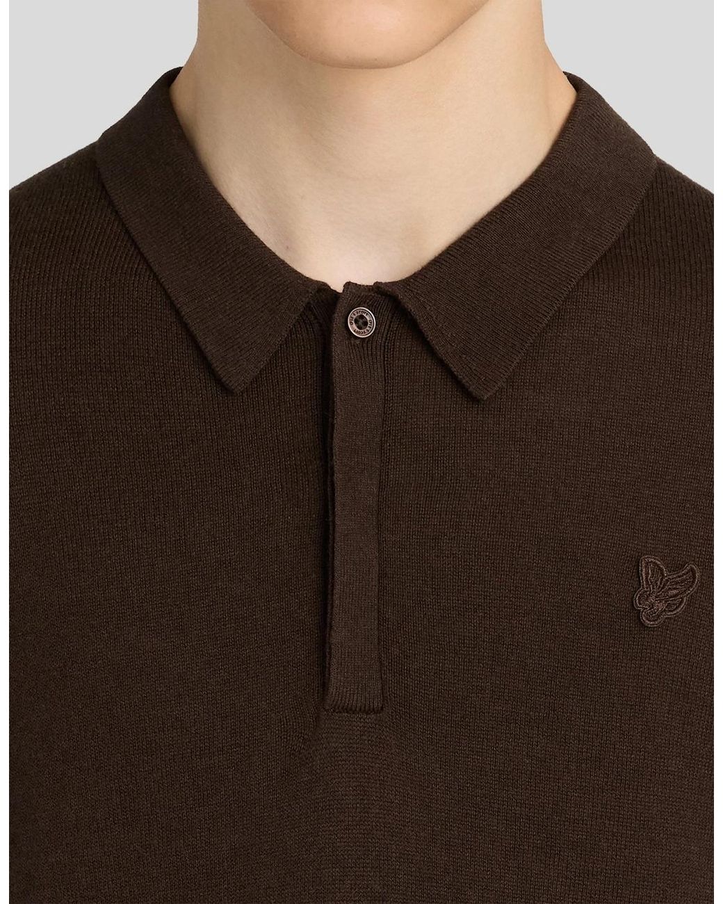 Lyle & Scott Black Long Sleeve Cotton Polo Shirt for men