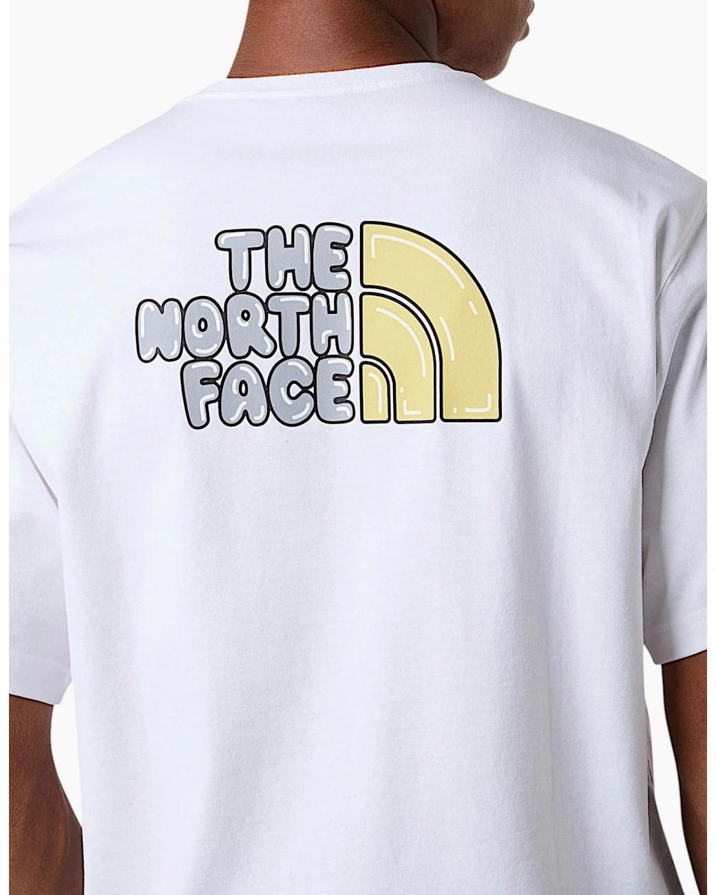 The North Face White T Shirt Bubble Logo Relaxed Fit Crew Neck Summer Tee for men