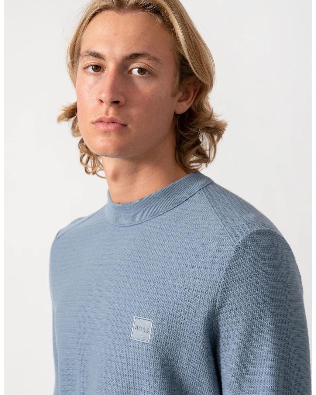 Boss Gray Boss Anion S Crew Neck Jumper for men