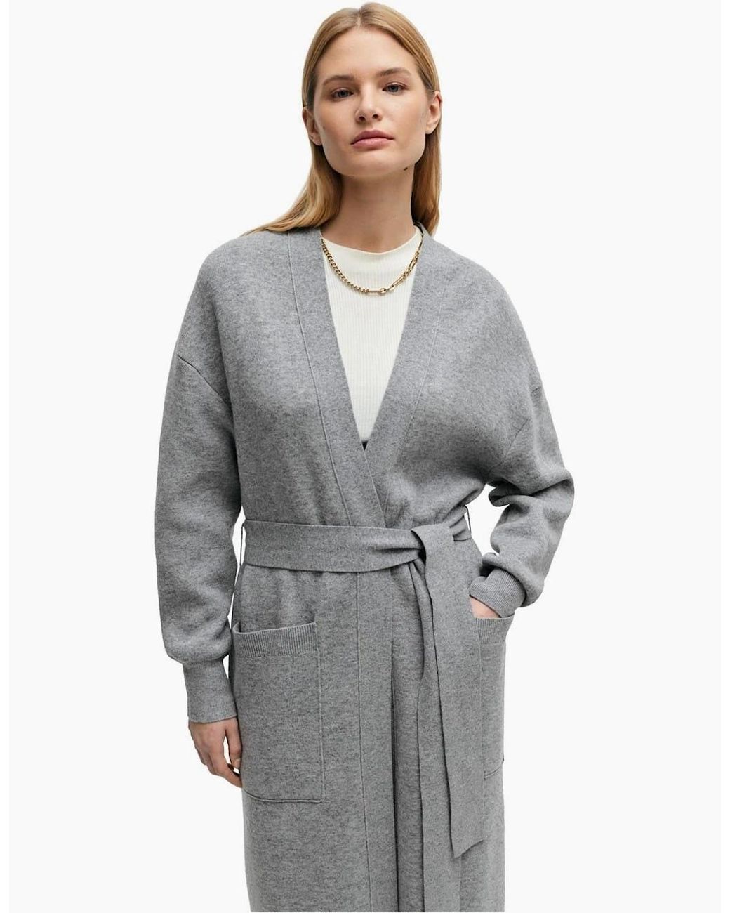 Boss Gray V-Neck Long Sleeve Dressing Gown