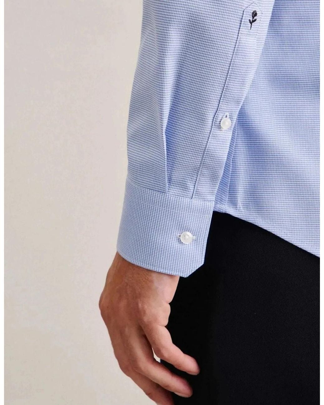 Seidensticker Blue Shaped Fit No Iron New Kent Structured Business Shirt Light for men