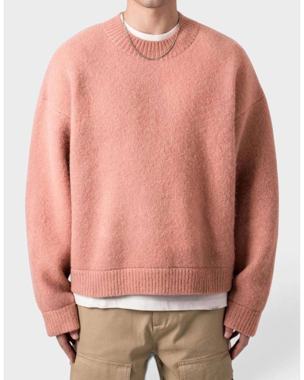 Represent Pink Sprayed Horizons Wool Sweater Sunrise for men