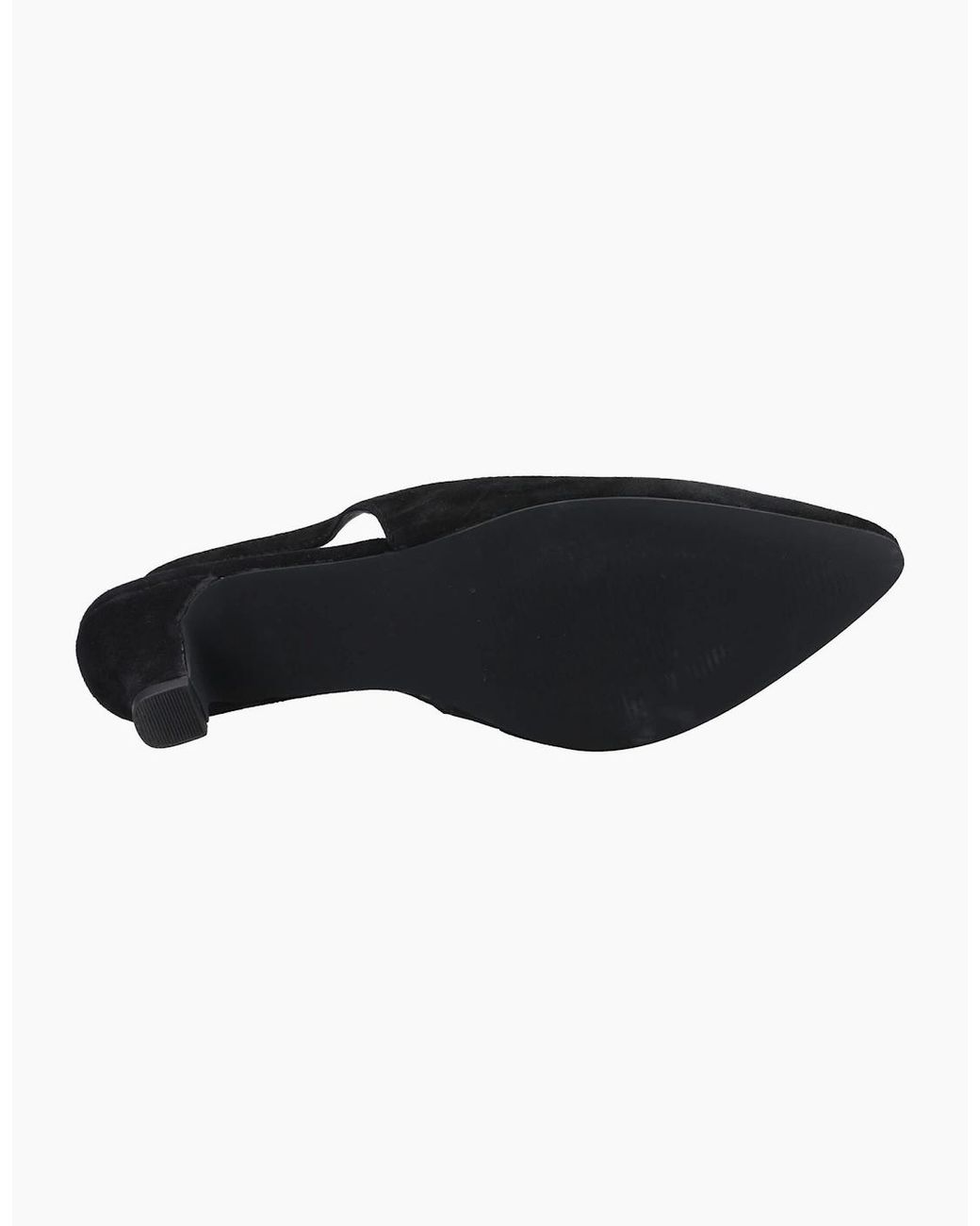 Hush Puppies Black Nahla Suede Heel Leather Round Slingback Shoes
