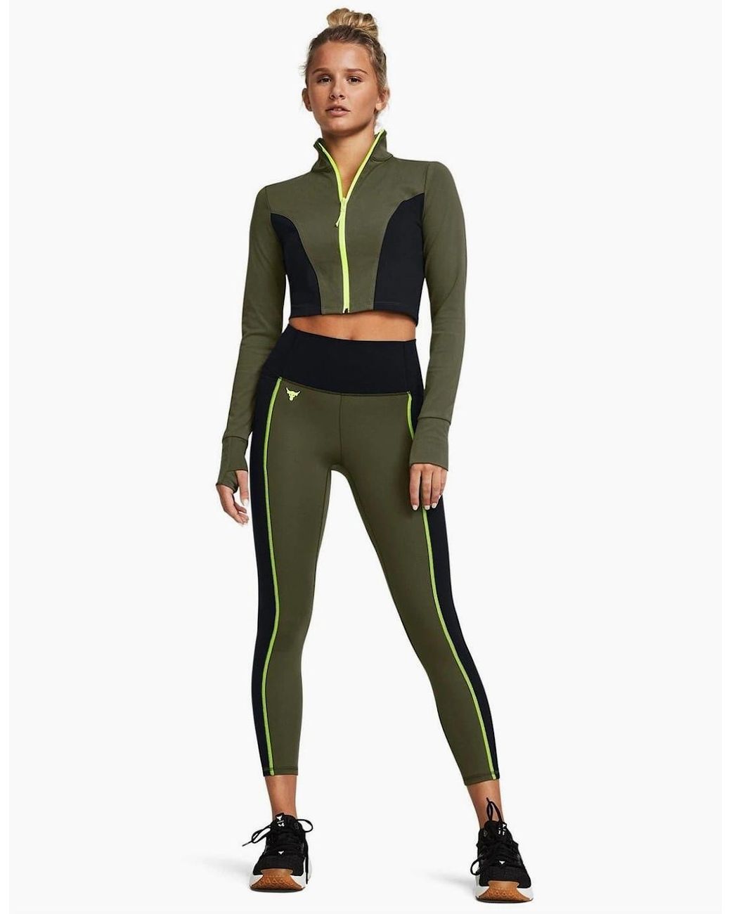 Under Armour Green Project Rock Cropped Gym Jacket