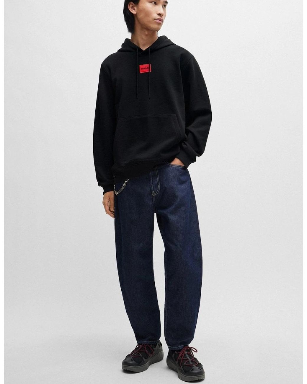 Boss Black Hugo Daratschi214 Label Logo Hoodie Nos for men