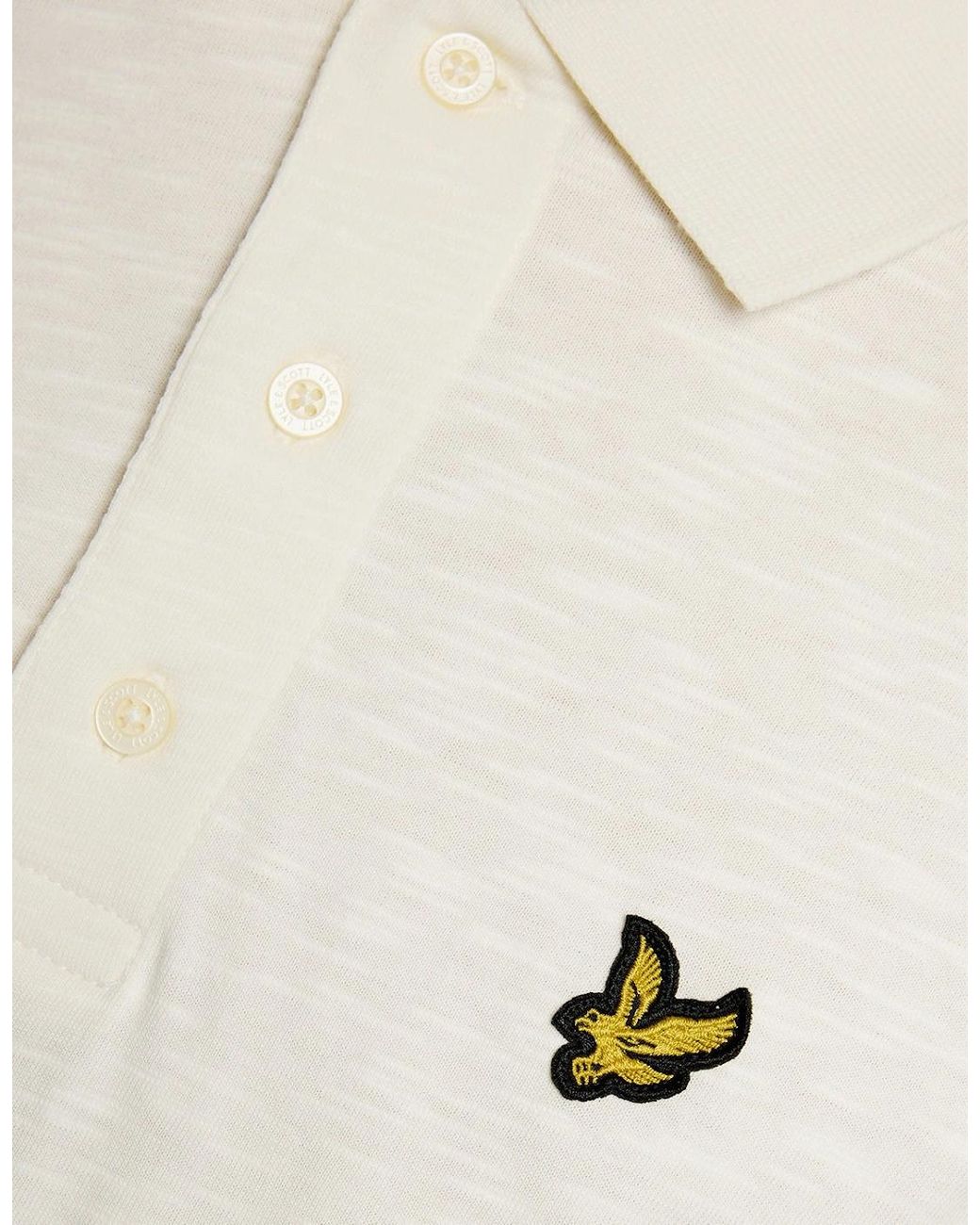 Lyle & Scott White Fine Cotton Slub Polo Shirt for men