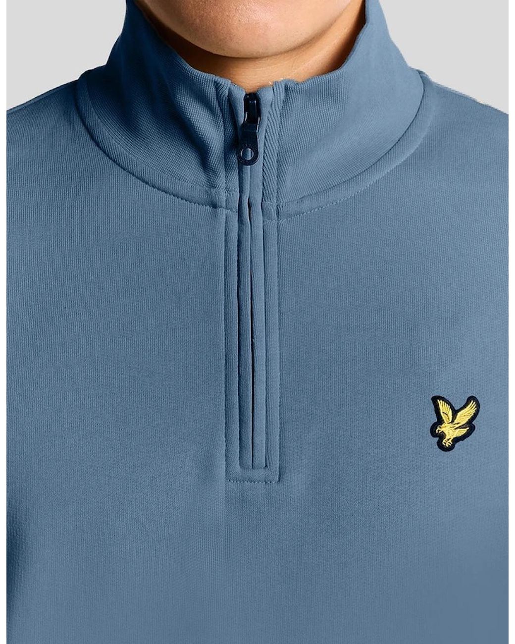 Lyle & Scott Blue Everyday 1/4 Zip Cotton Sweatshirt for men