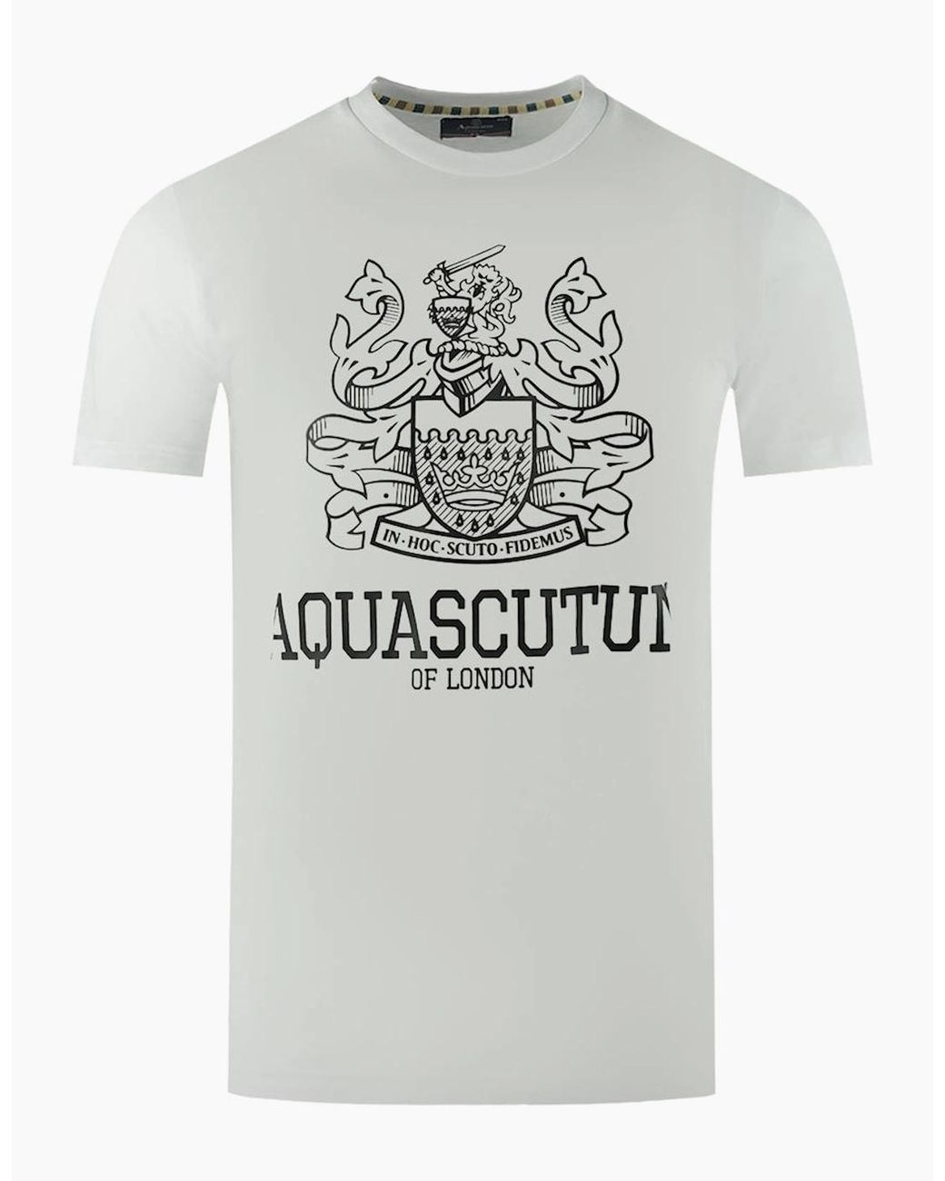 Aquascutum Gray Large Bold London Aldis Brand Logo T-Shirt for men