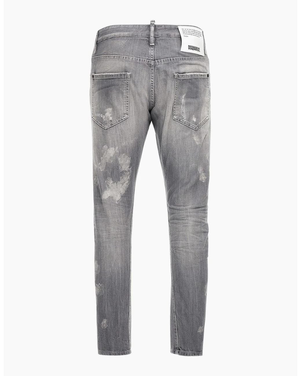 DSquared² Gray Sexy Twist Jeans Worn Faded Style Jeans for men